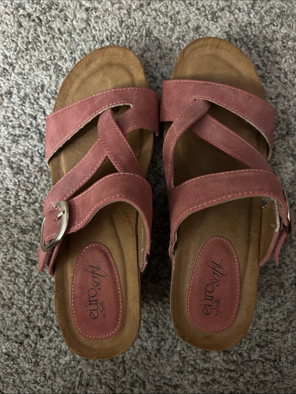 Women's Euro Soft Cross-Strap Sandals, Size 7.